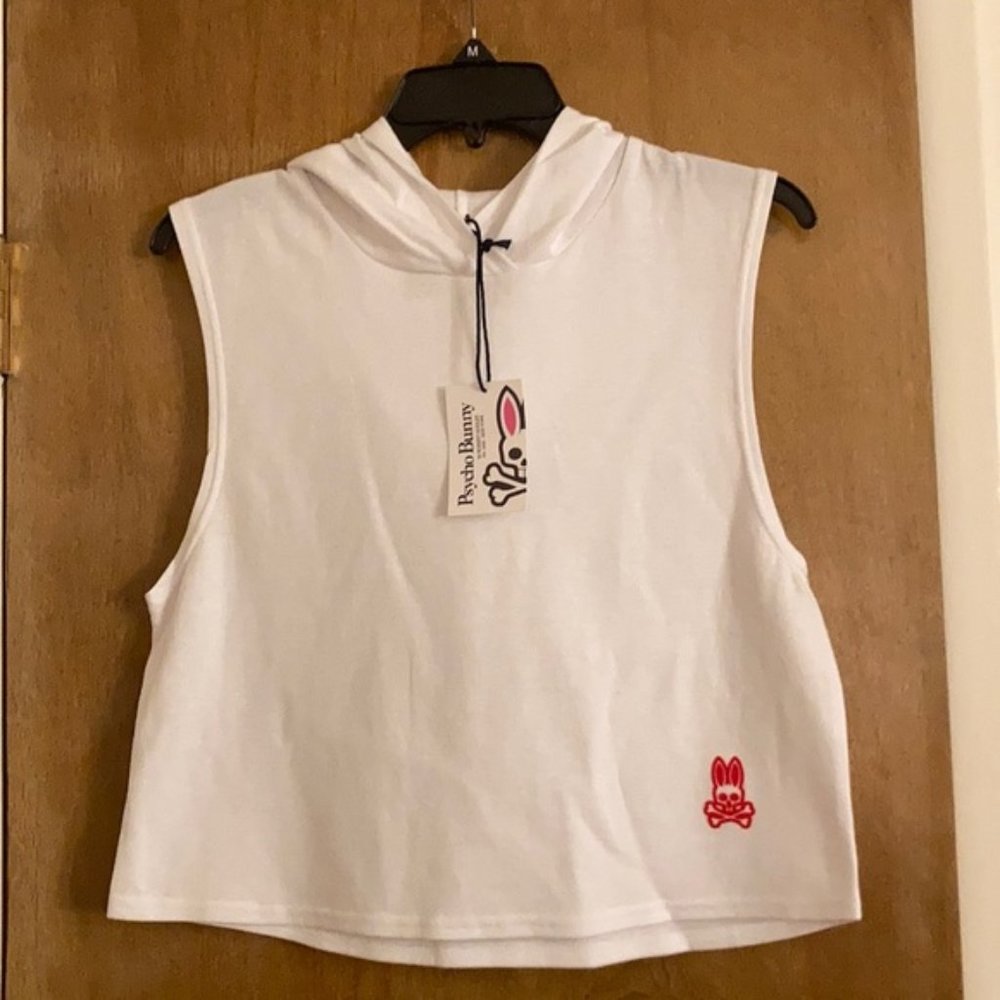 Psycho Bunny Cropped Sleeveless Hoodie Large